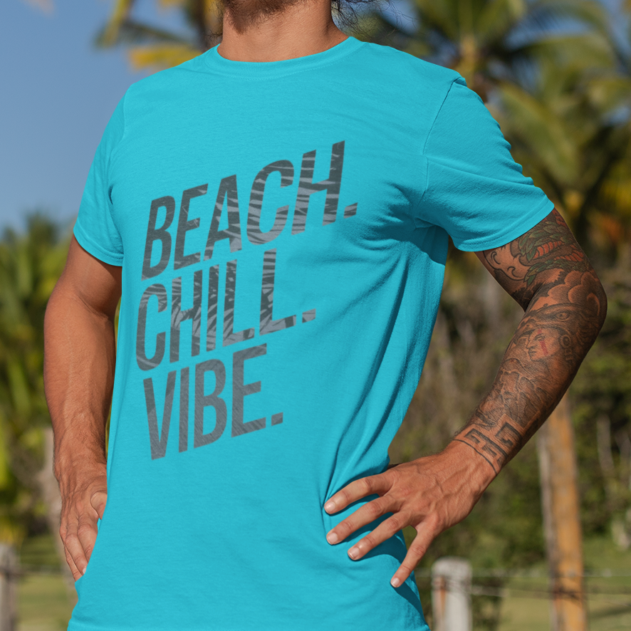Beach. Chill. Vibe. Volleyball T-Shirt | Unisex Graphic Tee