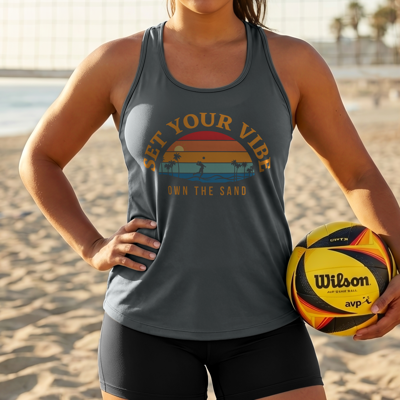 Set Your Vibe, Own the Sand Volleyball Tank Top | Women’s Racerback Tank
