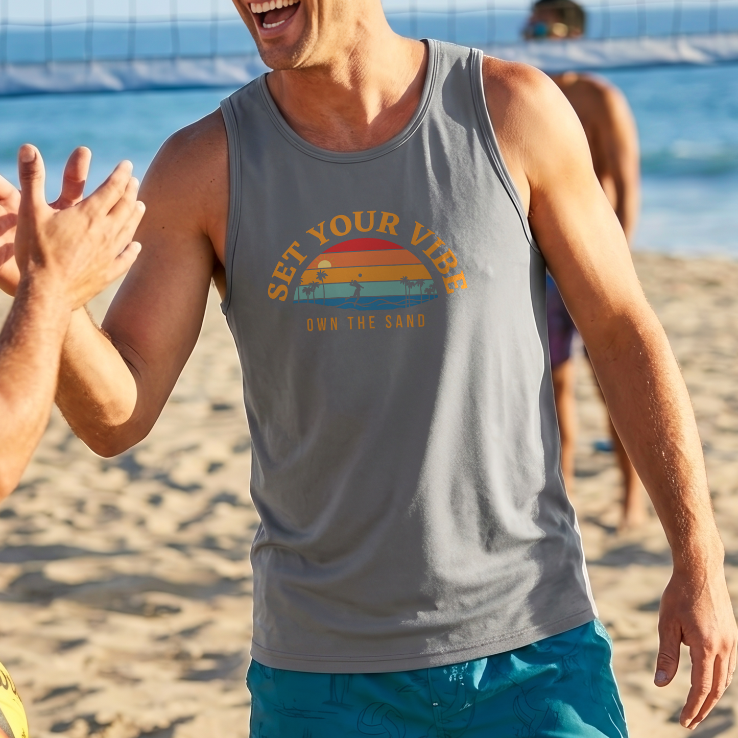 Set Your Vibe, Own the Sand Volleyball Tank Top | Men's Athletic Tank