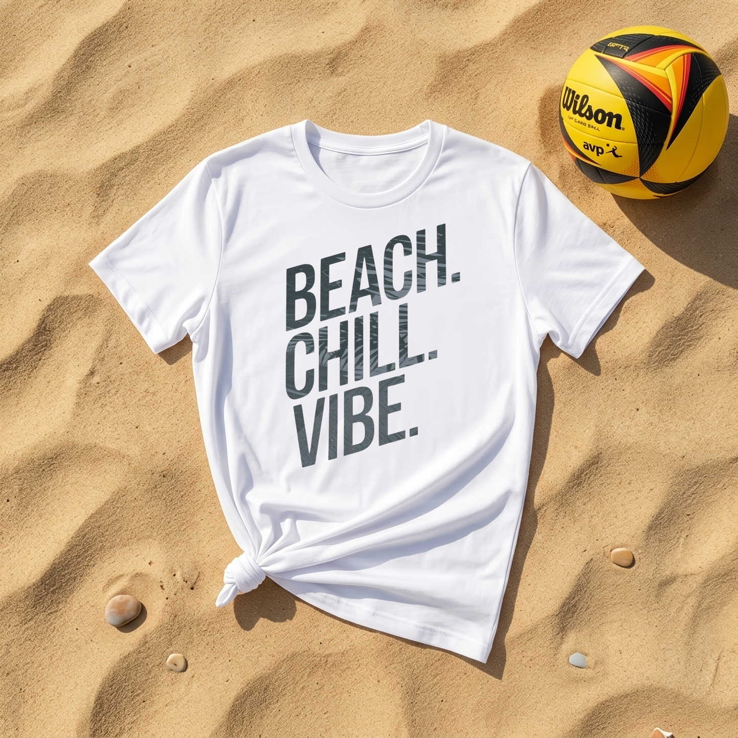 Beach. Chill. Vibe. Volleyball T-Shirt | Unisex Graphic Tee