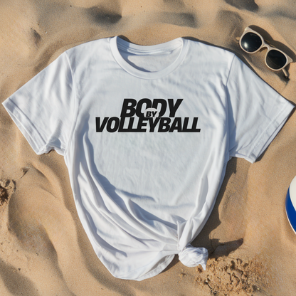 Body By Volleyball (Black and white) T-Shirt | Unisex Graphic Tee