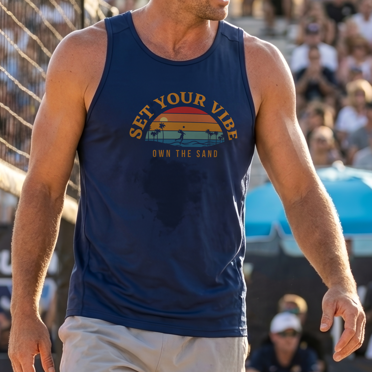 Set Your Vibe, Own the Sand Volleyball Tank Top | Men's Athletic Tank
