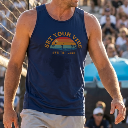 Set Your Vibe, Own the Sand Volleyball Tank Top | Men's Athletic Tank