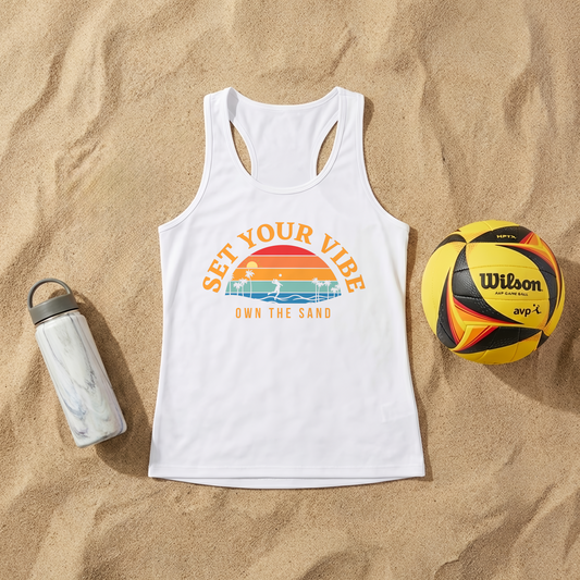 Set Your Vibe, Own the Sand Volleyball Tank Top | Women’s Racerback Tank