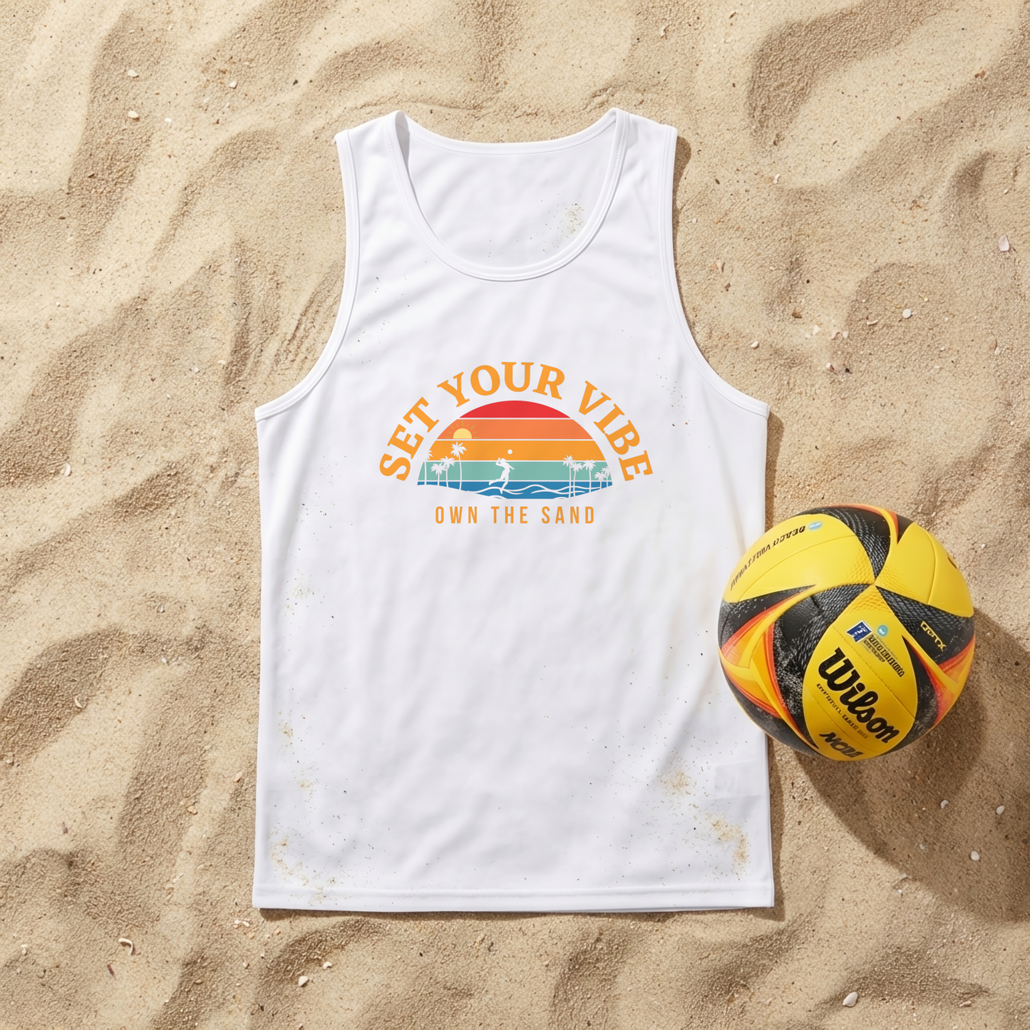 Set Your Vibe, Own the Sand Volleyball Tank Top | Men's Athletic Tank