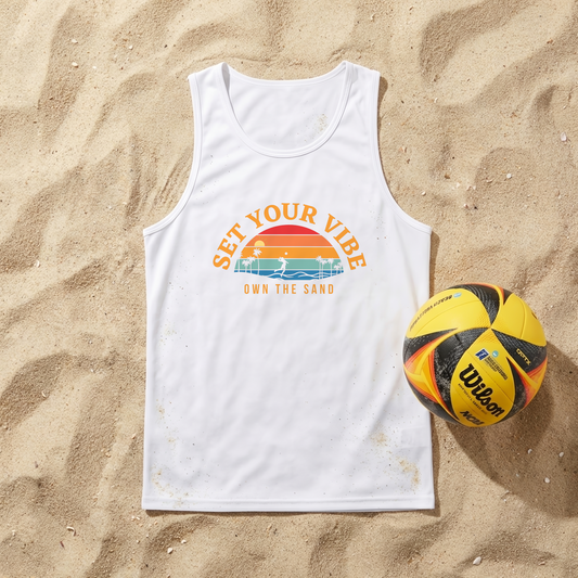 Set Your Vibe, Own the Sand Volleyball Tank Top | Men's Athletic Tank